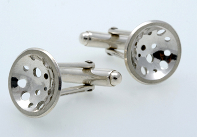 Drilled concave cufflinks